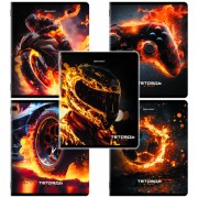 Тетради ДЭК А5 48 л. КОМПЛЕКТ 5 шт. BRAUBERG, скоба, клетка, глянцевый лак, 'SPORTS', 404934