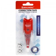 Корректирующая лента BRAUBERG 'Click', 5 мм х 6 м, корпус прозрачный, автоматическая, блистер, 272660