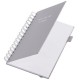 Бизнес-тетрадь на гребне А5 148х216 мм, BRAUBERG 'Calipso' под кожу, резинка, клетка, 80 л., серая, 116253