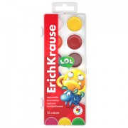 Краски акварельные ERICH KRAUSE 'Jolly Friends', 12 цветов, пластиковый пенал, европодвес, 61366