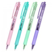 Ручка шариковая автоматическая с грипом BRAUBERG 'CLASSIC PASTEL', СИНЯЯ, корпус ассорти, пишущий узел 0,5 мм, линия письма 0,35 мм, 144468