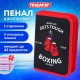 Пенал ПИФАГОР, 1 отделение, 2 откидные планки, полиэстер, 20х14 см, 'Boxing', 272289