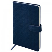 Еженедельник датированный 2026 А5 145х215 мм, BRAUBERG 'Augustus', под кожу, темно-синий, 117164