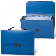 Папка-портфель пластиковая BRAUBERG 'Energy' А4 (330х256х32 мм), 7 отделений, синяя, 222572