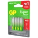 Батарейки КОМПЛЕКТ 4 шт., GP Super G-Tech, AAA (LR03,24А), алкалиновые, мизинчиковые, ПРОМО 3+1, 24A3/1-2CR4