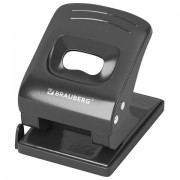 Дырокол металлический BRAUBERG 'Office style', до 40 листов, черный, 273955