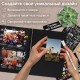 Фотоальбом 'Счастье – это моменты' 24 чёрных листа 22x30, уголки, стикеры, ручка, клей, BRAUBERG, 391310