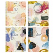 Тетради КОМПЛЕКТ 4 шт., А5, 96 л., BRAUBERG гребень, клетка, глянцевый лак, 'Insight', 404404