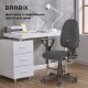 Кресло BRABIX 'Prestige Ergo MG-311', регулируемая эргономичная спинка, ткань, серое, 531874