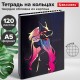 Тетрадь на кольцах А5 165х215 мм, 120 листов, твердый картон, клетка, BRAUBERG, 'Anime Girl', 404711