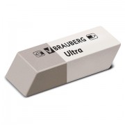 Ластик BRAUBERG 'Ultra', 41х14х8 мм, серо-белый, натуральный каучук, 228703
