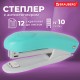 Степлер №10 BRAUBERG 'Original', до 12 листов, с антистеплером, бирюзовый, 227765