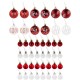 Шары ёлочные НАБОР 44 шт., 6 см/3 см,'Red&White', красные/белые, пластик, ЗОЛОТАЯ СКАЗКА, 592166