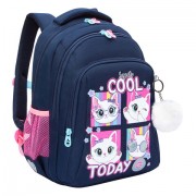 Рюкзак GRIZZLY школьный, анатомическая спинка, 3 отделения, для девочек, 'COOL 2DAY', 40х27х20 см, RG-561-1/3