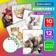 Тетради 12 л. КОМПЛЕКТ 10 шт. BRAUBERG, клетка, обложка картон, ПИТОМЦЫ, 106663