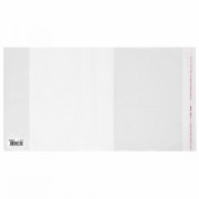 Обложка ПП со штрихкодом для дневников, учебников, прописей МАЛОГО ФОРМАТА, КЛЕЙКИЙ КРАЙ, 80 мкм, 220х460 мм, прозрачная, ПИФАГОР, 229346