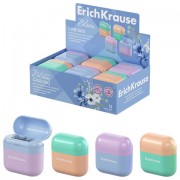 Точилка ERICH KRAUSE 'Case Duo Pastel Bloom', 2 отверстия, с контейнером, пластиковая, ассорти, 59989