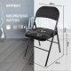 Стул складной BRABIX 'Golf Plus CF-003 Комфорт', черный каркас, кожзам черный, 531566