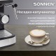 Кофеварка рожковая ручной капучинатор SONNEN CM8501, 1100 Вт, 1,5 л, 15 бар, черная/серебро, 456335