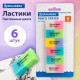 Набор ластиков BRAUBERG 'Pastel Mix', 6 шт., цвета ассорти, 44х21х10 мм, экологичный ПВХ, 229597