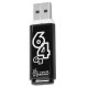 Флеш-диск 64 GB, SMARTBUY Glossy, USB 2.0, черный, SB64GBGS-K