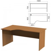 Стол письменный эргономичный 'Монолит', 1600х900х750 мм, левый, цвет орех гварнери, СМ7.3