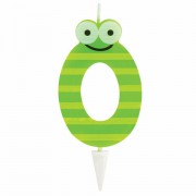 Свеча-цифра для торта '0' 'С глазками', 6 см, ЗОЛОТАЯ СКАЗКА, с держателем, в блистере, 591403