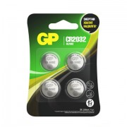 Батарейки литиевые GP Lithium CR2032 'таблетки, дисковые, кнопочные' КОМПЛЕКТ 4 шт., блистер, CR2032-2CRU4