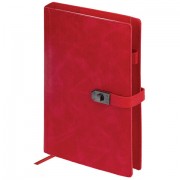 Ежедневник недатированный А5 152х220 мм BRAUBERG 'Sirius', под кожу, застежка 160 л., красный, 116212