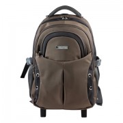 Рюкзак для школы и офиса BRAUBERG 'Jax 1', 30 л, размер 43х33х23 см, ткань, на колесах, черно-коричневый, 224458