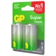 Батарейки КОМПЛЕКТ 2 шт., GP Super G-Tech, D (LR20, 13А), алкалиновые, блистер, 13A-2CR2