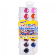 Краски акварельные ЮНЛАНДИЯ 'ДОМИКИ' 16 цветов, круглые кюветы 23 мм, пенал, 192631