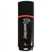 Флеш-диск 8 GB, SMARTBUY Crown, USB 2.0, черный, SB8GBCRW-K