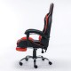 Кресло компьютерное BRABIX 'Dexter GM-135', подножка, две подушки, экокожа, черное/красное, 532799