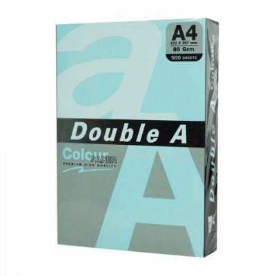 Бумага цветная DOUBLE A, А4, 80г/м2, 500 л, пастель, голубая, ш/к 23465