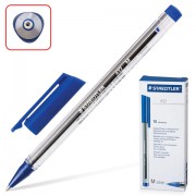 Ручка шариковая STAEDTLER 'Ball', СИНЯЯ, трехгранная, корпус прозрачный, узел 1 мм, линия письма 0,5 мм, 432 M-3