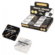 Ластик BRAUBERG 'MARBLE', 34х34х11 мм, квадратный, экологичный ПВХ, ассорти, 272726