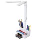 Настольная лампа / светильник беспроводная SONNEN PT-201, органайзер, USB, LED, 5 Вт, 3 режима, белый, 238781