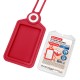 Бейдж вертикальный для пропуска и ID-карт, СИЛИКОНОВЫЙ, 85х54 мм, шнурок 42 см, красный, BRAUBERG, 238903