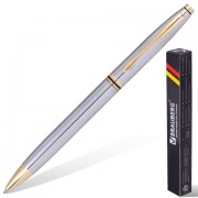 Ручка бизнес-класса шариковая BRAUBERG 'De Luxe Silver', корпус серебристый, узел 1 мм, линия письма 0,7 мм, синяя, 141414
