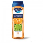 Гель для душа 260 мл, AURA, витаминный, очищает и увлажняет кожу, 'Экстракт апельсина и лайма', 11610, 6424