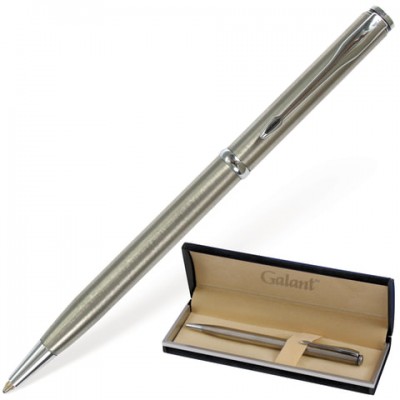 Ручка подарочная шариковая GALANT 'Arrow Chrome', корпус серебристый, хромированные детали, пишущий узел 0,7 мм, синяя, 140408