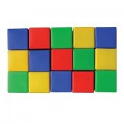 Кубики пластиковые, 15 шт., 8х8х8 см, цветные, 'Десятое королевство', 00902