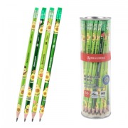 Карандаш чернографитный с принтом BRAUBERG 'AVOCADO', 1 шт., HB, с ластиком, корпус ассорти, 182015