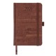 Ежедневник датированный 2021 МАЛЫЙ ФОРМАТ (100х150 мм) А6, BRAUBERG 'Wood', кожзам, держатель для ручки, коричневый, 111426