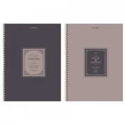 Тетрадь А4, 120 л., BRAUBERG, гребень, клетка, матовая ламинация, 'Винтаж', 405644