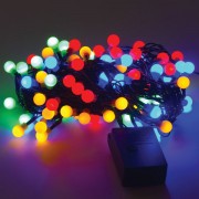 Электрогирлянда светодиодная ЗОЛОТАЯ СКАЗКА 'Шарики', 100 ламп, 10 м, многоцветная, контроллер, 591102