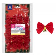 Украшение ёлочное 'Бантики', КОМПЛЕКТ 24 шт., 5х5 см, красные, ЗОЛОТАЯ СКАЗКА, 592155