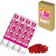 Хлопушка пневматическая 30 см 'Сердечки', 3+1 шт. В ПОДАРОК, фольга цвет красный, ЗОЛОТАЯ СКАЗКА, 592082