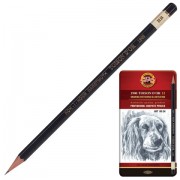 Карандаши чернографитные KOH-I-NOOR 'Toison D'or', НАБОР 12 шт., 8B-2H, металлическая коробка, 1912012001PL, 1912012001PLRU